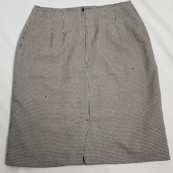 VINTAGE 90s skirt micro houndstooth dark academia pencil S - Picture 2 of 9